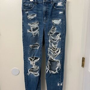 Distressed Blue Jeans